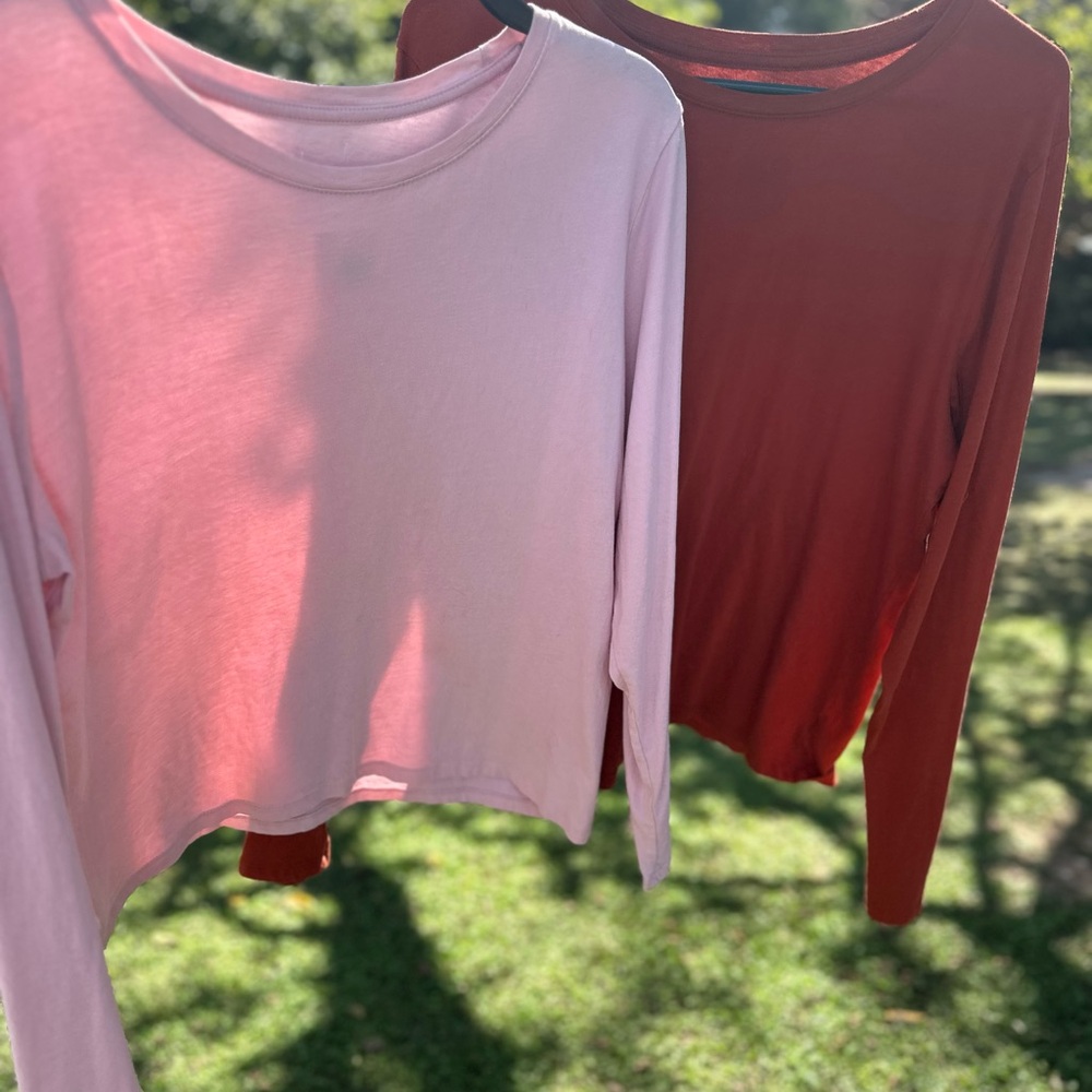 Pink and Red Long Sleeve Tops
